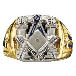 3rd Degree Masonic Ring 10KT OR 14KT, Open or Solid Back, White or Yellow Gold #604
